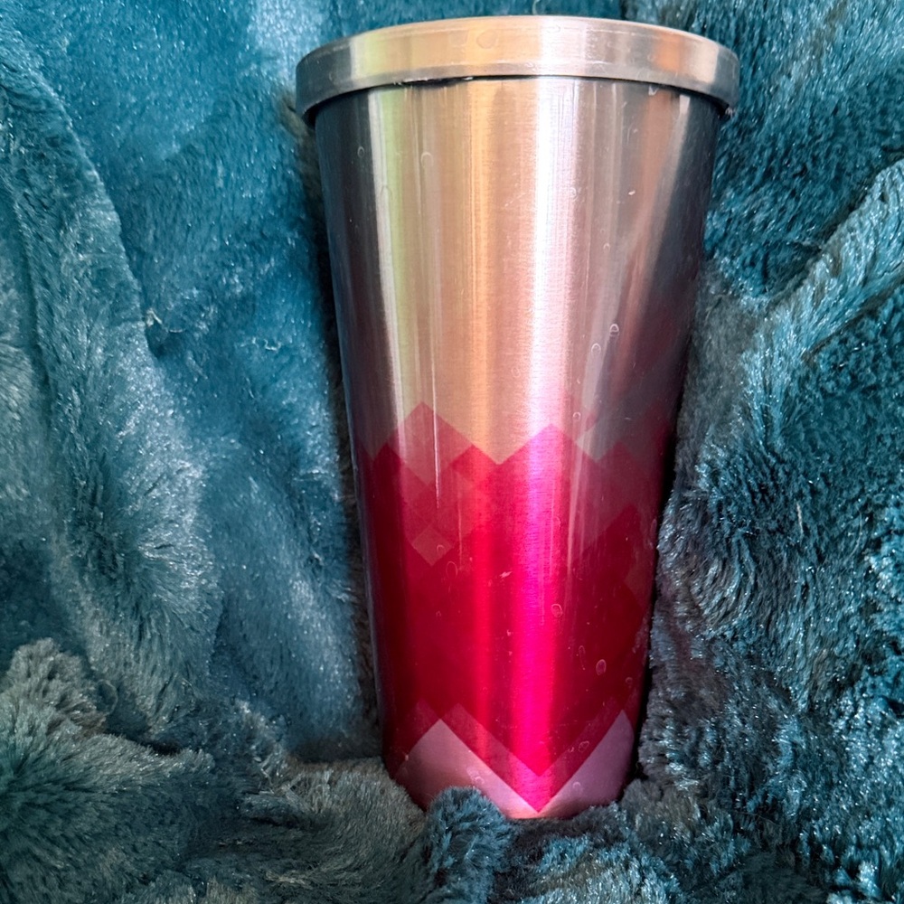 Starbucks Pink and Silver SteelTumbler